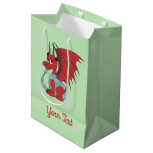Red dragon cartoon Gift Bag