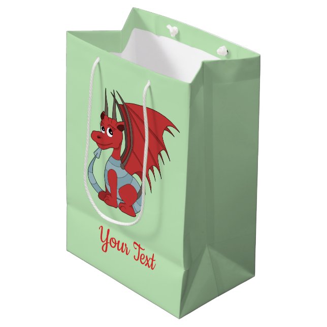 Red dragon cartoon Gift Bag (Front Angled)