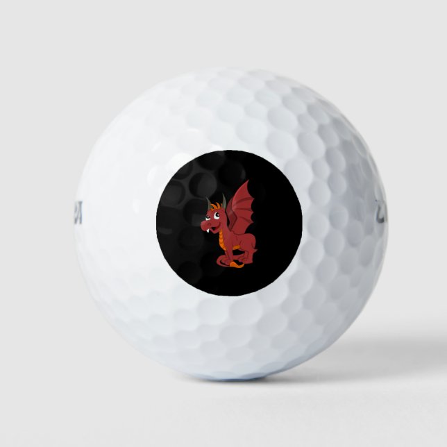 Red dragon cartoon golf balls (Front)