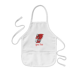 Red Dragon Cartoon Kids' Apron