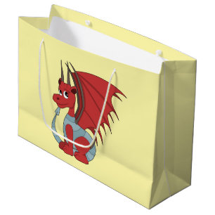 Red Dragon Cartoon  Large Gift Bag