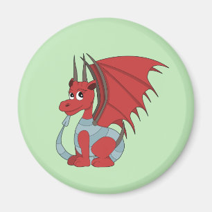 Red Dragon Cartoon  Magnet