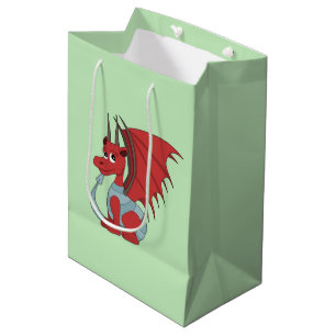Red Dragon Cartoon  Medium Gift Bag