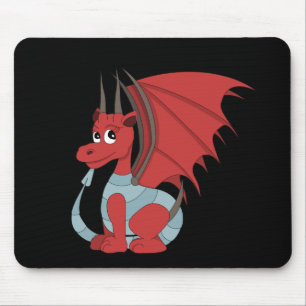 Red Dragon Cartoon  Mouse Mat