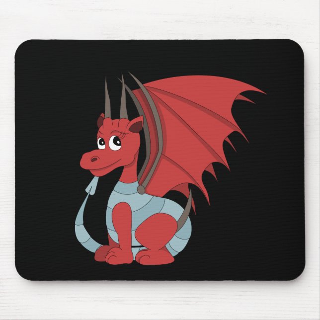 Red Dragon Cartoon  Mouse Mat (Front)