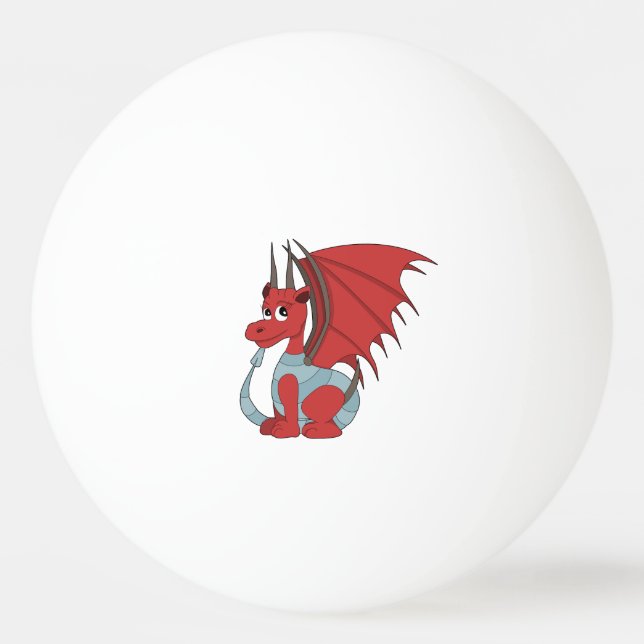 Red Dragon Cartoon  Ping Pong Ball (Front)