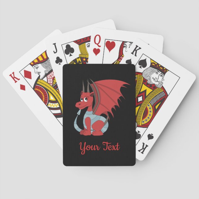 Red Dragon Cartoon  Playing Cards (Back)