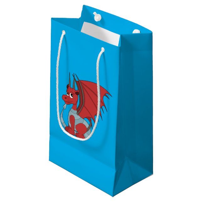 Red Dragon Cartoon  Small Gift Bag (Front Angled)