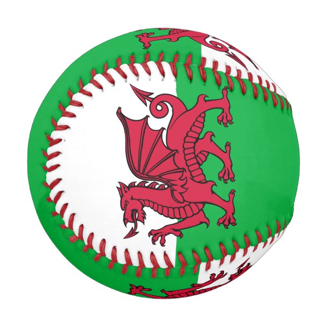 Red Dragon Celtic Flag of Wales & Welsh Baseball (Front Left)