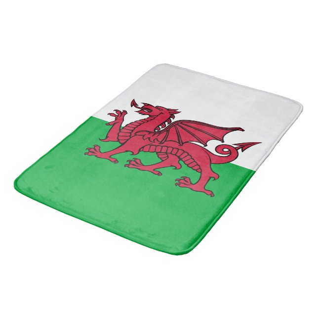 Red Dragon Celtic Flag of Wales & Welsh Bath Mat (Angled)
