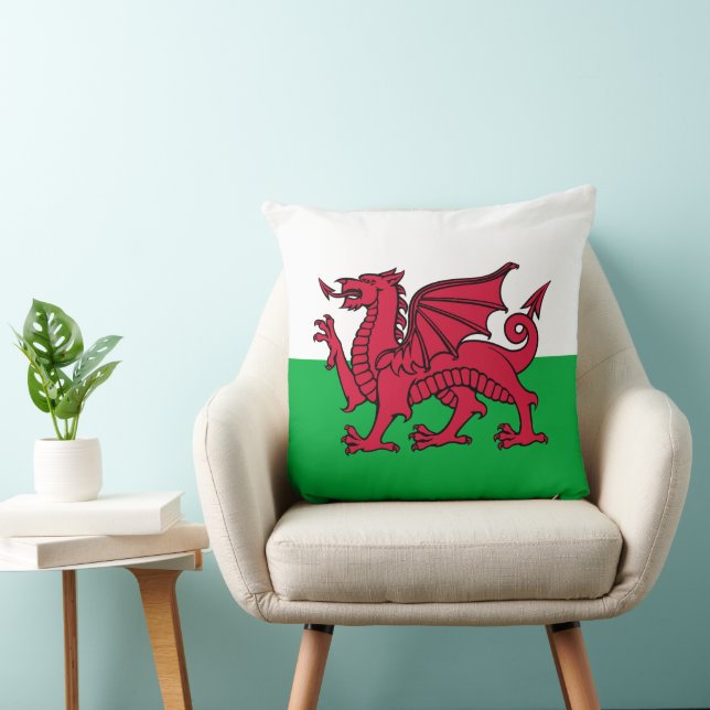 Red Dragon Celtic Flag of Wales & Welsh Cushion (Chair)