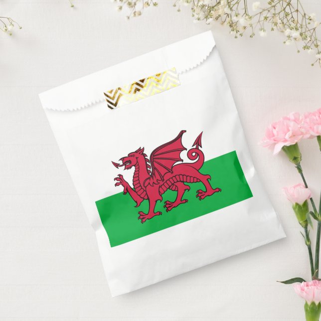 Red Dragon Celtic Flag of Wales & Welsh Favour Bags (Sealed)