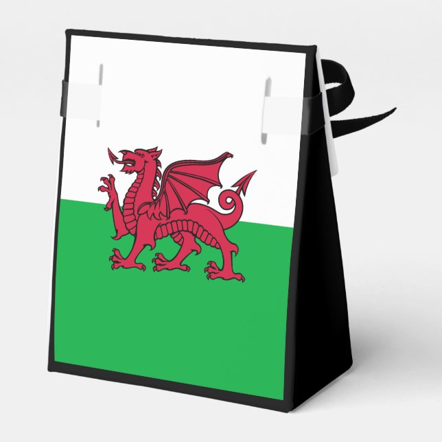 Red Dragon Celtic Flag of Wales & Welsh Favour Box (Back Side)