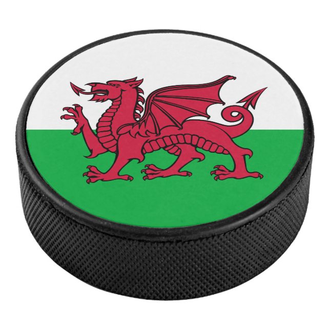Red Dragon Celtic Flag of Wales & Welsh Hockey Puck (3/4)