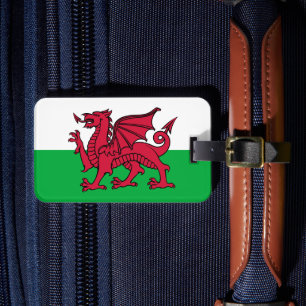 Red Dragon Celtic Flag of Wales & Welsh Luggage Tag