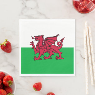 Red Dragon Celtic Flag of Wales & Welsh Napkin