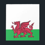 Red Dragon Celtic Flag of Wales & Welsh Notepad<br><div class="desc">A Dragon's Destiny: A New Flag for the Celts --- Inspired by the rich tapestry of Celtic history and mythology, the flag design incorporates traditional Celtic symbolism and a powerful red dragon. The flag's colour palette, featuring vibrant green and crisp white, evokes the lush landscapes and enduring spirit of Celtic...</div>