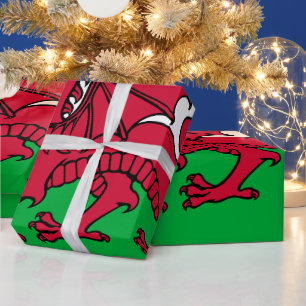 Red Dragon Celtic Flag of Wales & Welsh Wrapping Paper