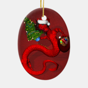 Red Dragon Ceramic Tree Decoration