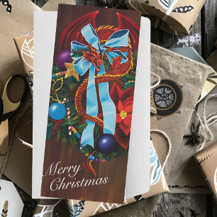Red Dragon Christmas Wreath Holiday Card