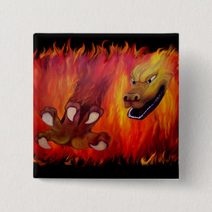 Red Dragon Claw 15 Cm Square Badge