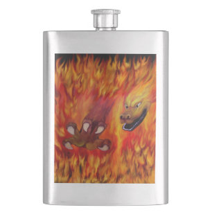 Red Dragon claw Hip Flask