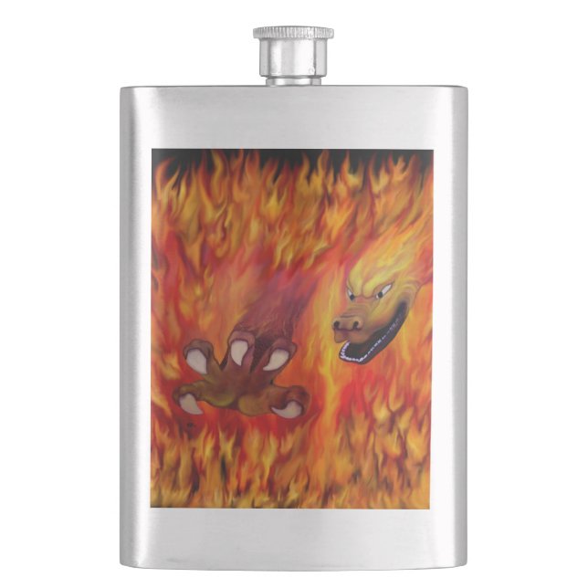 Red Dragon claw Hip Flask (Front)