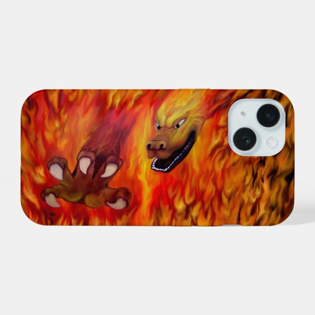 Red Dragon Claw iPhone 15 Case (Back Horizontal)