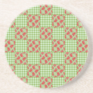 Red Dragon Coaster: Country-Style Faux-Patchwork Coaster