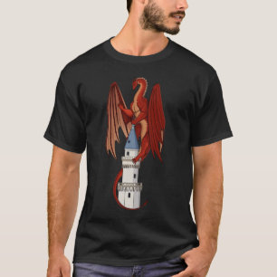 Red Dragon Design on a Black T-Shirt