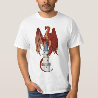 Red Dragon Design on a White T-Shirt