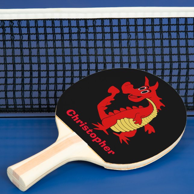 Red Dragon Design Ping Pong Paddle (Insitu)