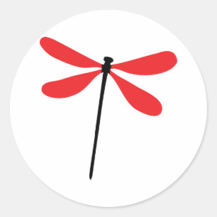 red dragon fly classic round sticker