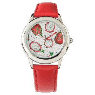 Red dragon fruit on off white watch