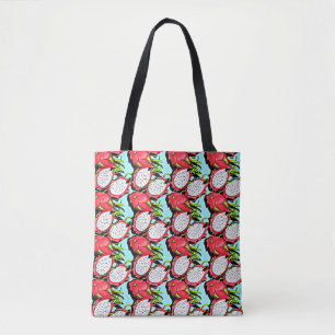 red dragon fruit tote bag