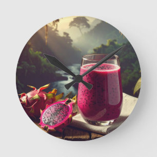RED DRAGON FRUIT (Venus Pitahaya) - EXOTIC FRUITS Round Clock