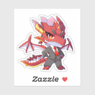 Red Dragon in a Suit Sticker