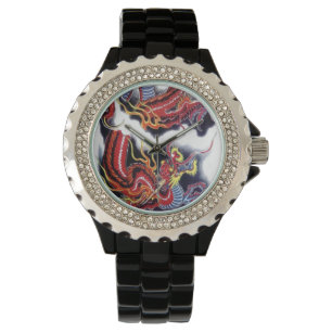 Red Dragon Japanese Tattoo Design Watch