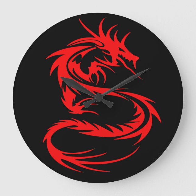 Red Dragon Large Clock (Front)