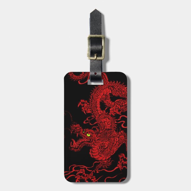 Red Dragon Luggage Tag (Front Vertical)