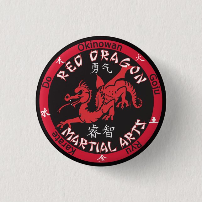 Red Dragon Martial Arts Pin (Front)