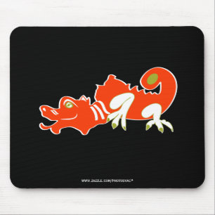 Red dragon mouse mat