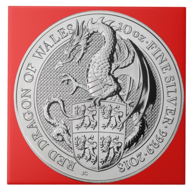 RED DRAGON OF WALES COIN TILE (Front)