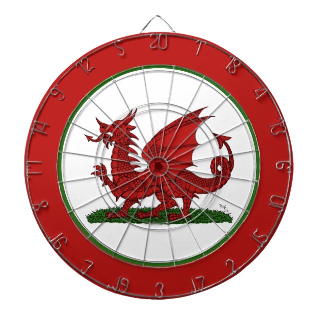 Red Dragon of Wales Dartboard (Front)