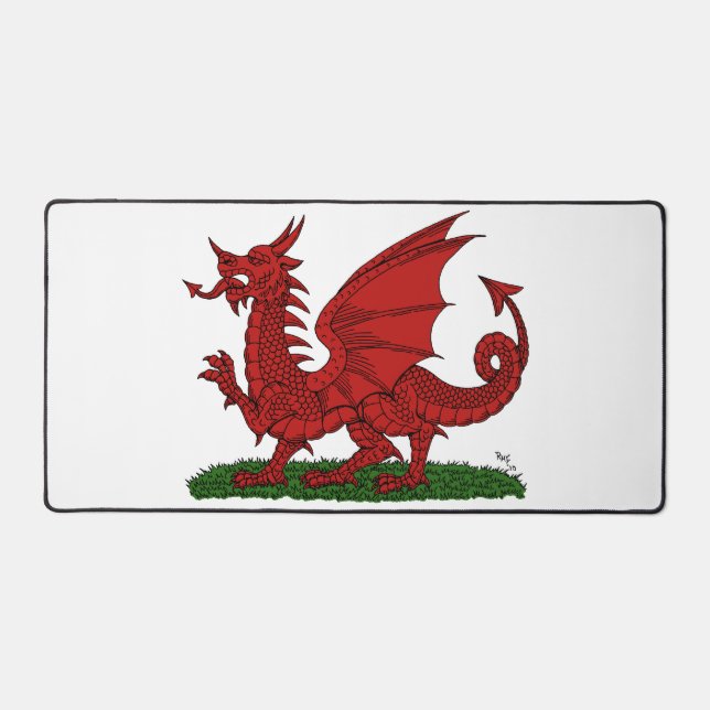 Red Dragon of Wales Desk Mat (Front)