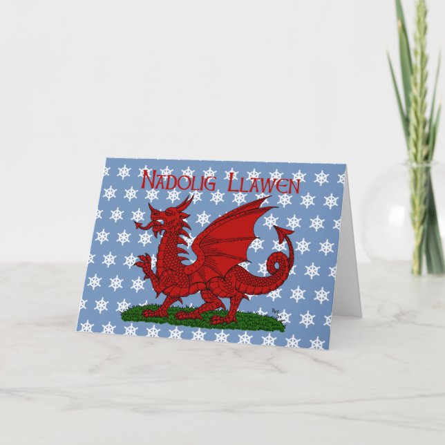 Red Dragon of Wales Holiday Card (Front)