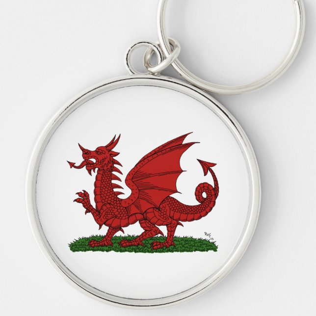 Red Dragon of Wales Key Ring (Front)