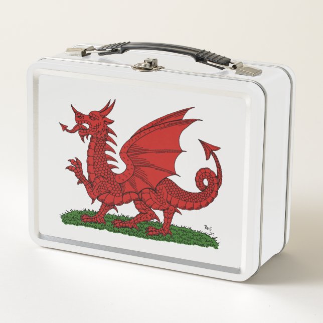 Red Dragon of Wales Metal Lunch Box (Front)
