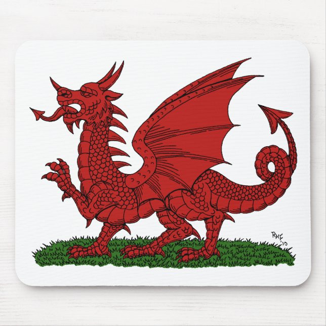 Red Dragon of Wales Mouse Mat (Front)