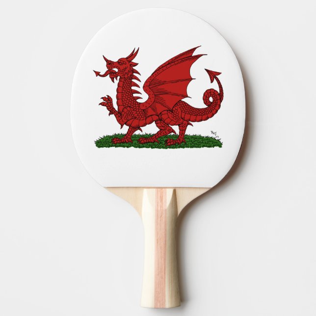 Red Dragon of Wales Ping Pong Paddle (Front)
